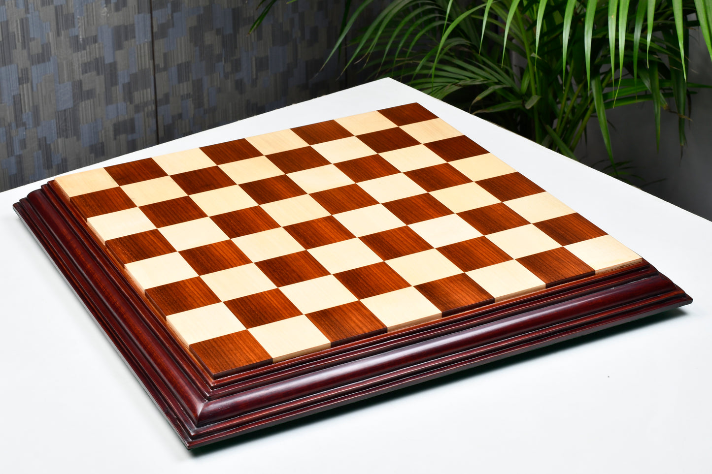 Solid Wooden Luxury Indian Handmade Chess Board in Bud Rosewood (Padauk) & Maple - 21" Board - 55 mm square