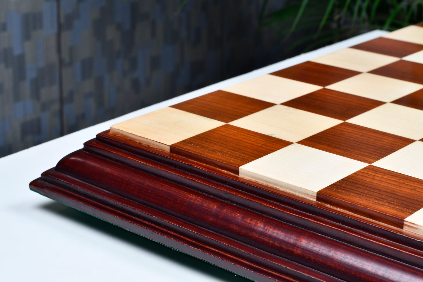 Solid Wooden Luxury Indian Handmade Chess Board in Bud Rosewood (Padauk) & Maple - 21" Board - 55 mm square