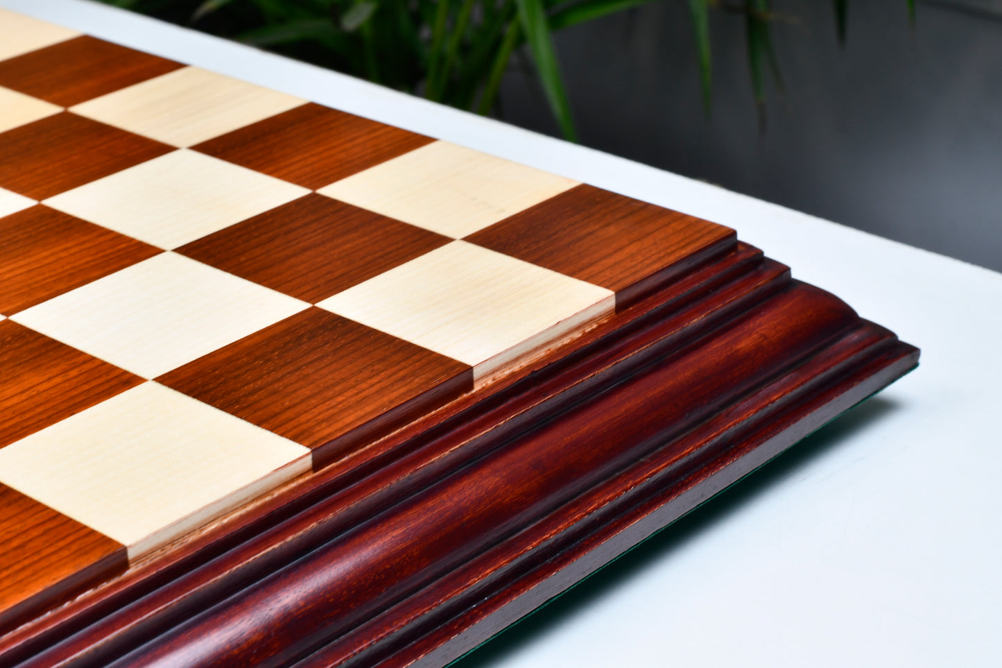 Solid Wooden Luxury Indian Handmade Chess Board in Bud Rosewood (Padauk) & Maple - 21" Board - 55 mm square