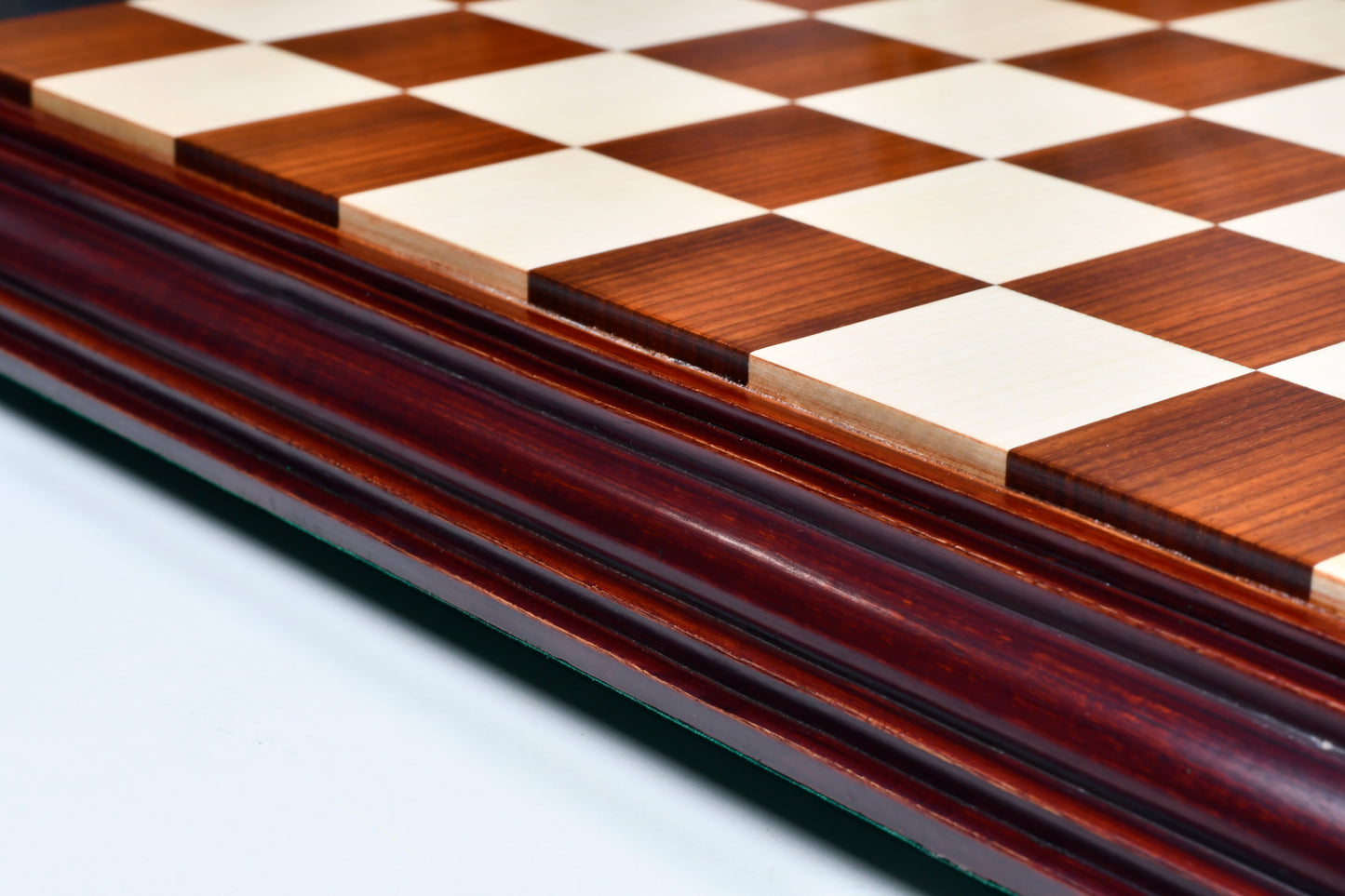 Solid Wooden Luxury Indian Handmade Chess Board in Bud Rosewood (Padauk) & Maple - 21" Board - 55 mm square