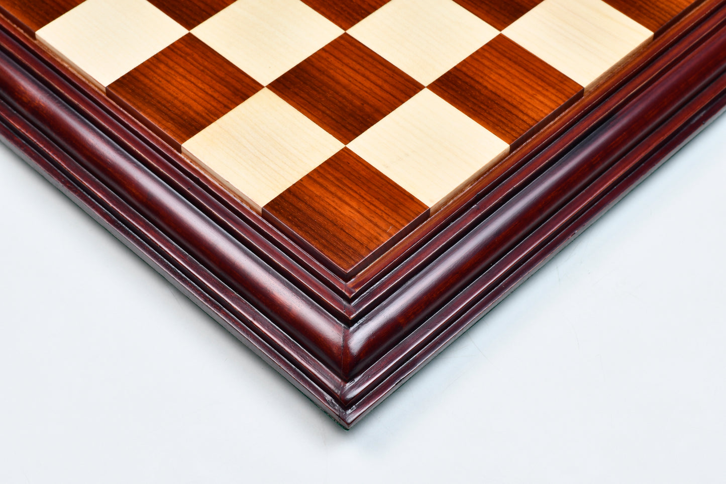 Solid Wooden Luxury Indian Handmade Chess Board in Bud Rosewood (Padauk) & Maple - 21" Board - 55 mm square