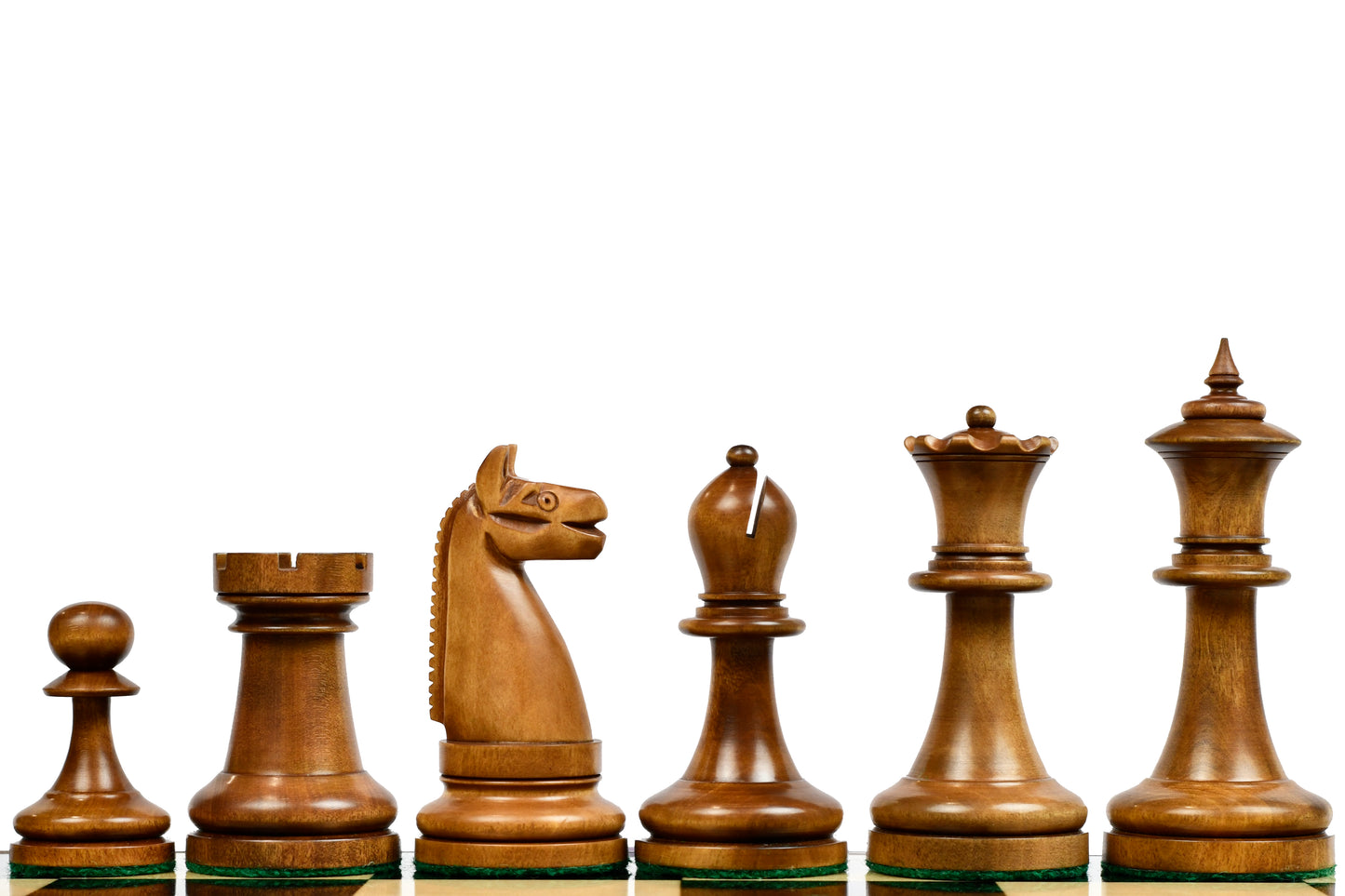 American Chess Company 1904 Reproduction Tournament Chess Set - In Black Ebonized & Antiqued Boxwood 3.8" King