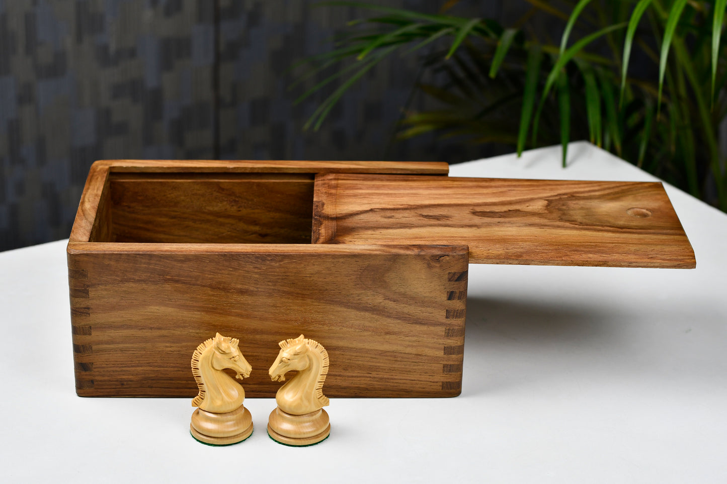 Tournament Chess Storage Box in Sheesham Wood for up to 3.8" Chess Set w/o Center Partition