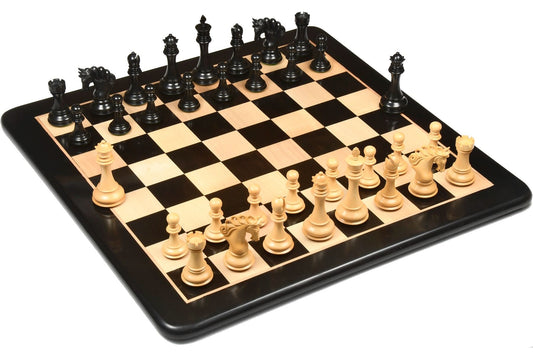 Combo of The Pegasus Series Artisan Staunton Chess Pieces ver 2.0 in Ebony / Boxwood - 4.6" King with Wooden Indian Handmade Chess Board 23" - 60 mm